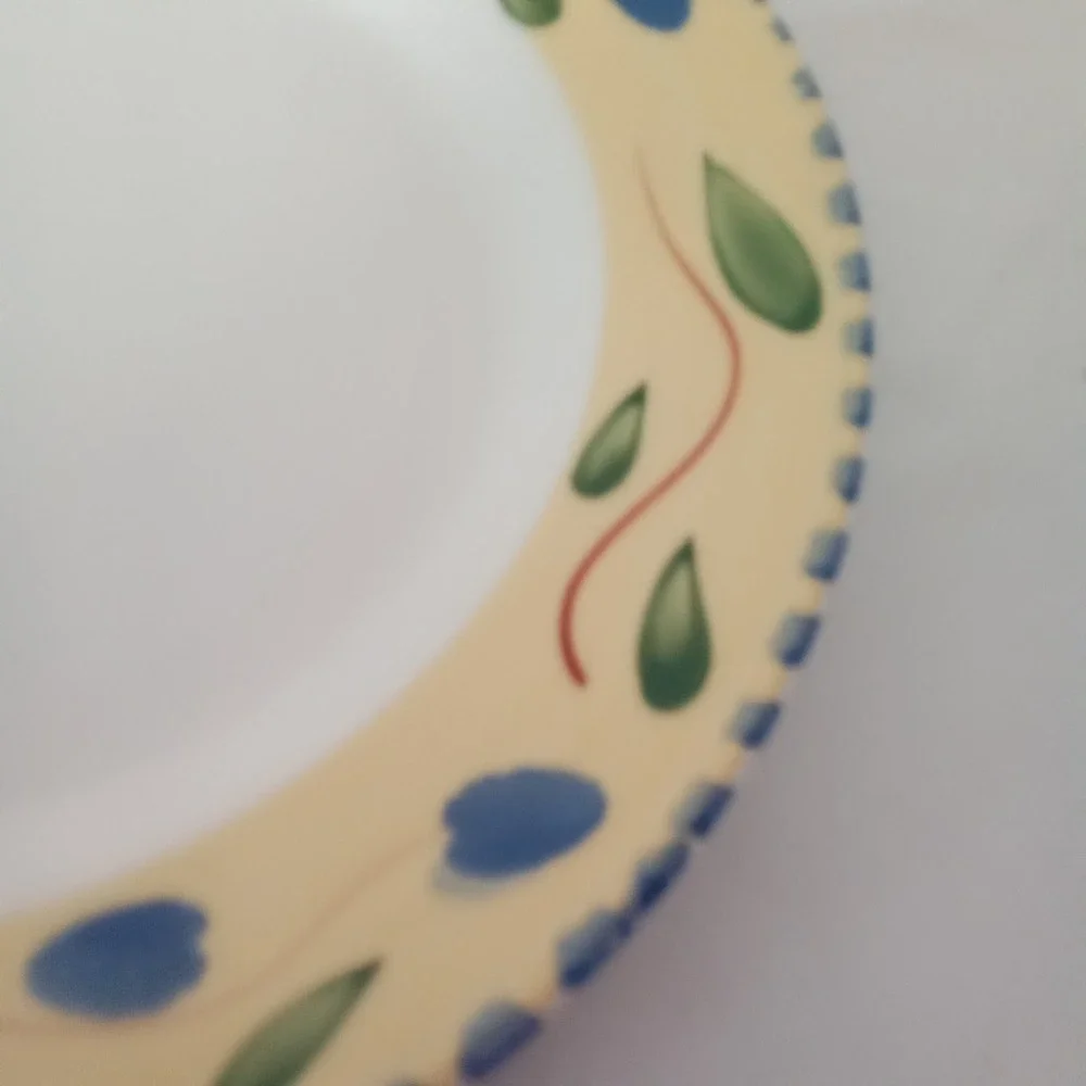 Pier 1 Palermo Dinner Plate Handpainted Earthenware Italy Blue Olive Yellow